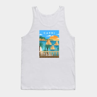 Capri, Italy. Retro travel minimalist poster Tank Top